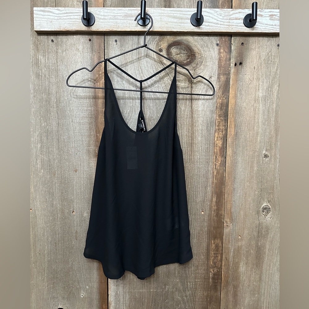Express Mixed Media Racerback / T-back Cami Tank Top Black Size Small Women’s